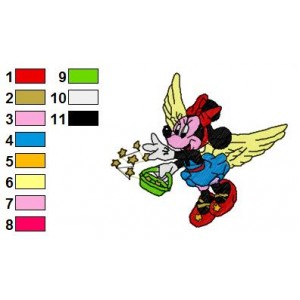 Angel Minnie Mouse Embroidery Design
